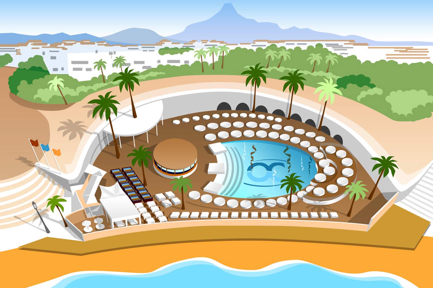 aeriel view artist impression of a holiday resort