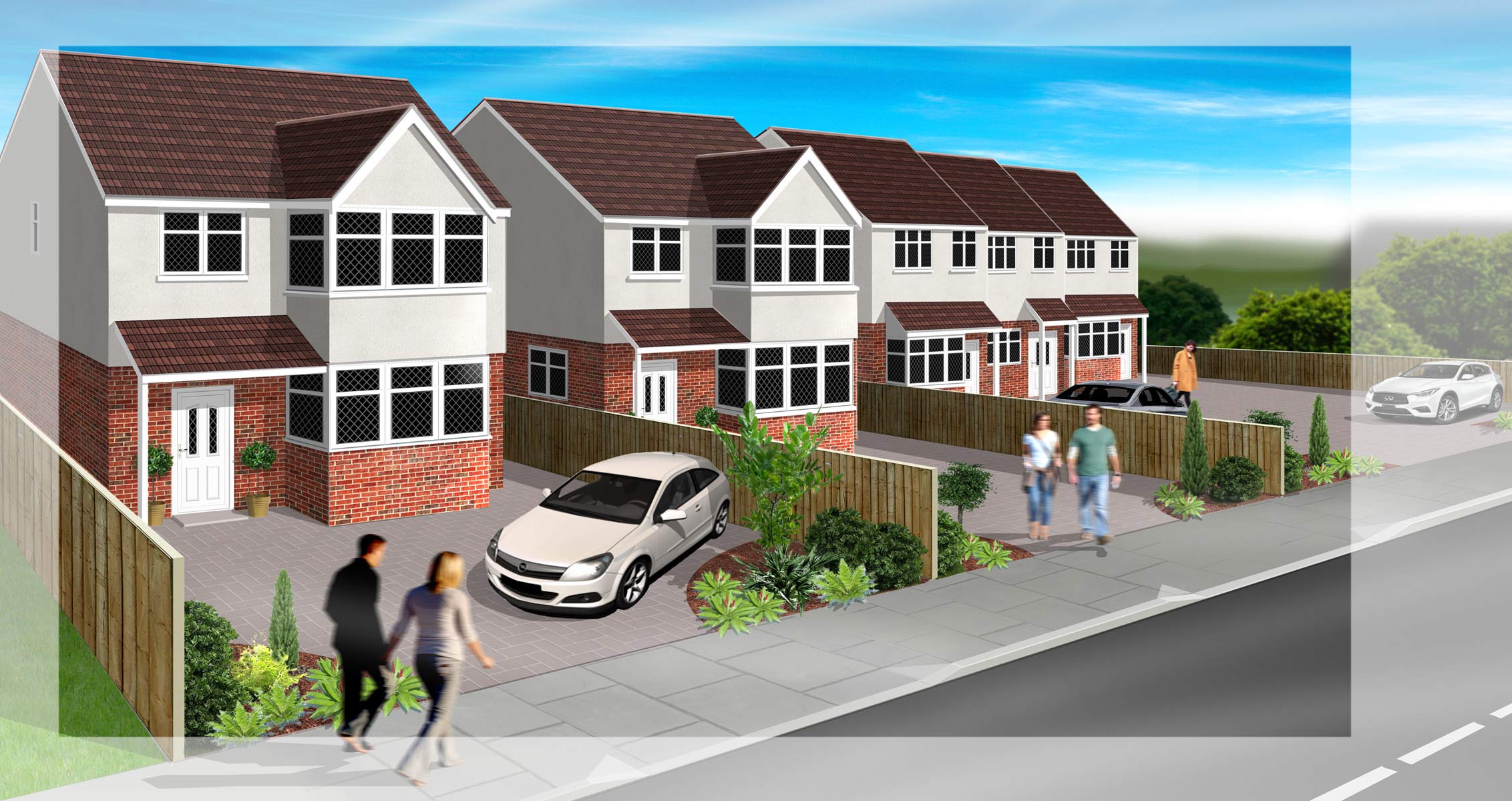 artist impression of a new build development project Image